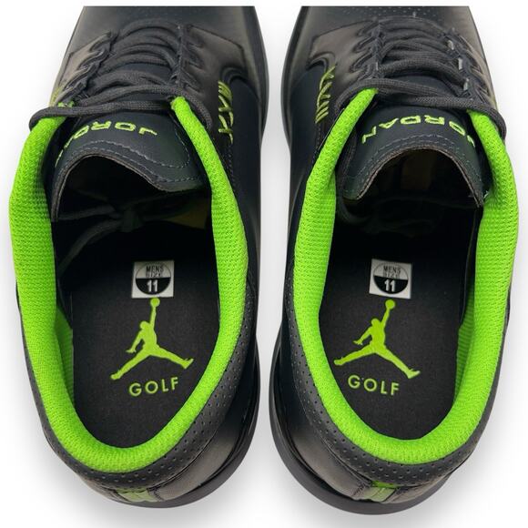 Jordan ADG 5 Mens Size 11 Golf Shoes Black Green Leather FQ7874-002 NEW! - Picture 7 of 11